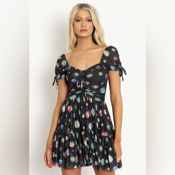 Blackmilk Dresses & Skirts - Blackmilk Paper Universe Short Tea Party Dress NWT